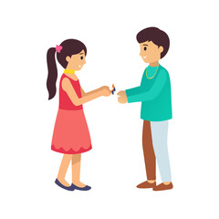 Two children a boy and a girl are celebrating a festival by lighting sparklers together with joy and smiles