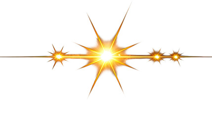 Shining Bright: The image captures a series of radiant, star-like bursts of light, seemingly floating on a line, creating a sense of energy, and illumination.