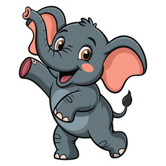 Obraz premium Cute elephant cartoon vector art