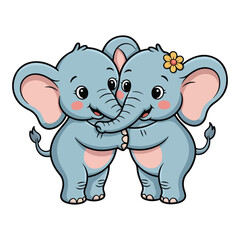 Naklejka premium Cute elephant cartoon vector art