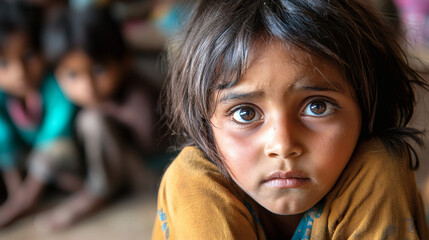 Close-up portrait of a young girl.