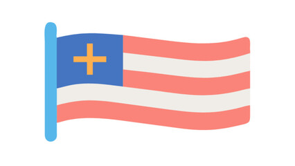 Liberia flag waving vector illustration national symbol of liberia africa country independence day design 100