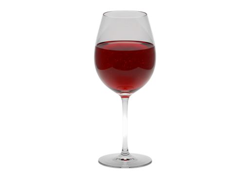 Red Wine in a Crystal Glass on transparent background