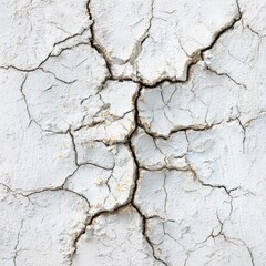 Obraz premium Cracked white surface texture
