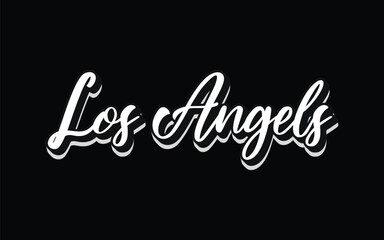 Los Angeles Hand Lettering Typography Vector Template