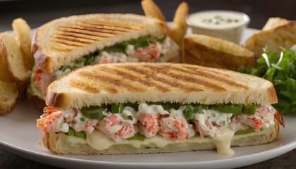 lobster panini with lettuce and green onions