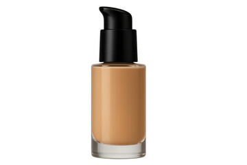 Foundation makeup bottle on transparent background, beauty product photography