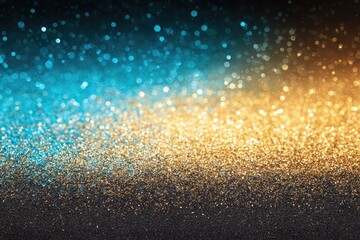 Abstract background of shimmering teal & gold glitter