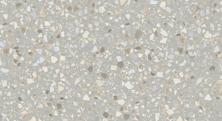 Neutral Terrazzo Stone Texture Seamless Pattern in Beige and Gray Tones