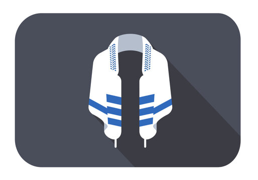 Talit Prayer Shawl Icon - Religious Jewish Symbol of Faith and Spirituality