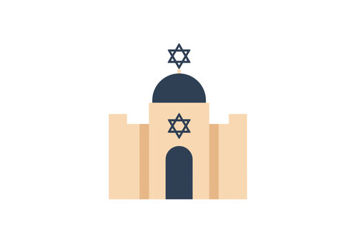 jewish synagogue building flat design clip art preview