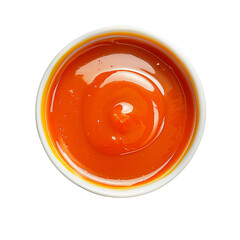 buffalo sauce, spicy orange, wing sauce, condiment, isolated, PNG, white background, glossy 