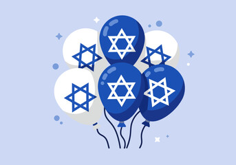 Celebrating Israel Balloons with Star of David for Independence Day