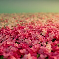 Obraz premium Flower carpet festival on pink to green gradient background