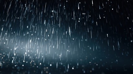 Rain Shower Serenity: Experience the tranquil descent of rain, with each drop a glistening spectacle against a deep, dramatic backdrop, conveying a sense of peace and nature's purity.