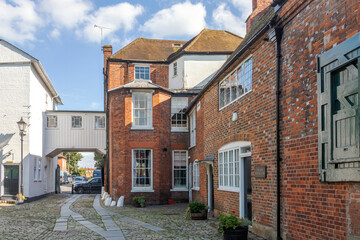 Old buildings and courtyard of the former Wethereds Bewery, Marlow, Buckinghamshire, England