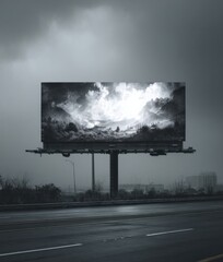 Professional Modern Billboard Advertising Mockup in Urban Outdoor Setting for Effective Marketing Campaigns and Commercial Social Media Content