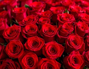 Obraz premium Close-up of many vibrant red roses (2)