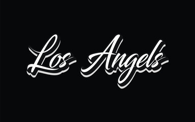 Los Angeles Hand Lettering Typography Vector Template