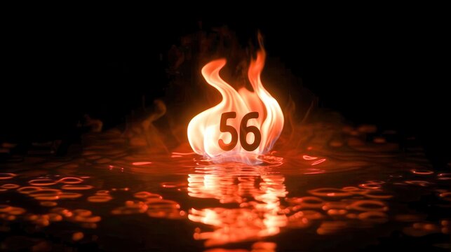 fiery emblem floating in darkness