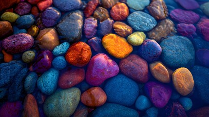 Vibrant, colorful stones arranged tightly together.