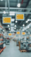 Modern Industrial Warehouse Interior with Digital Signage Premium Business Environment for Professional Logistics and Supply Chain Marketing Content