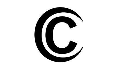 Fototapeta premium Stylized Black Letter C Logo Design With Concentric Rings Represents Creativity and Communication
