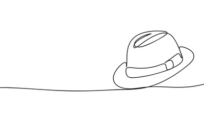 Line art fedora hat illustration