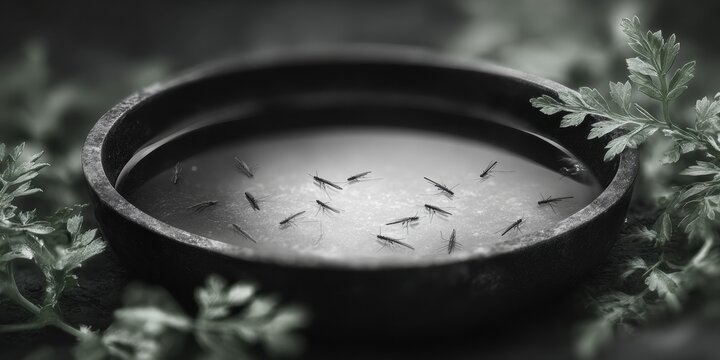 Professional Public Health Awareness Image of Mosquito larvae in Stagnant Water for Modern Environmental Disease Prevention Campaigns