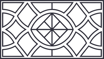 Happy new year celebration with party hats balloons clock stars and decorative swirls in black and white