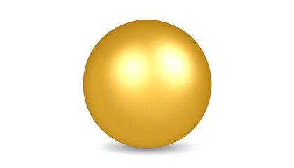 Golden sphere on white background