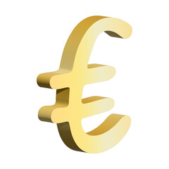 3d euro currency symbol. Single element for design