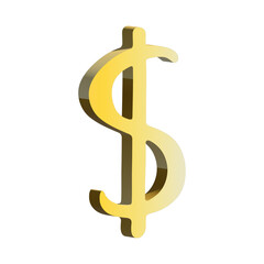 3d dollar currency symbol. Single element for design