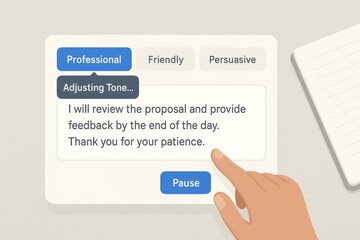 AI Communication Tool Adjusting Message Tone Between Professional and Friendly
