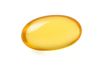 Golden vitamin pill promoting health and wellness on transparent background
