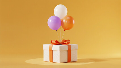 gift box with balloons
