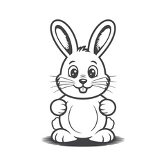 Obraz premium Adorable cartoon rabbit with big ears and happy expression bunny cute