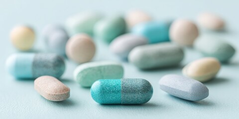 High-Quality Antiviral Pills and Capsules Scattered on White Background Modern Healthcare Options for Trusted Medical Advertising Campaigns