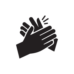 Obraz premium Hands Clapping Applause Silhouette Icon - Celebration and Appreciation Vector