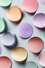 Obraz premium Modern Colorful Round Sticky Tabs with Peeling Edges Premium Organizational Tools for Young Professionals in Marketing and Creative Content Use