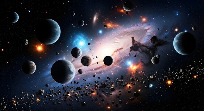 Stunning Outer Space Galaxy with Glowing Nebula in 8K Ultra HD Wallpaper 