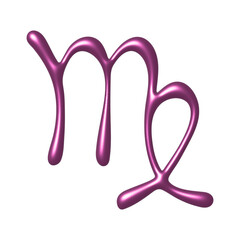 3d virgo zodiac sign Astrology clipart Element for design