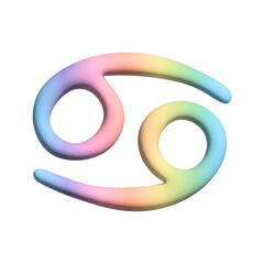 3d cancer zodiac sign Astrology clipart Element for design