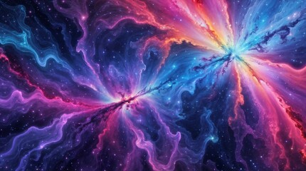 Beautiful abstract background of cosmic flows nebula galaxy background.