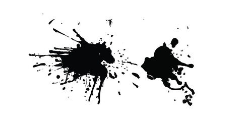 Naklejka premium Abstract Black and White Ink Splats Creating a Grunge. ink splat 