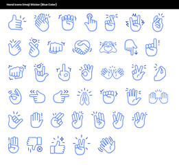 Hand Icons Emoji Sticker (Blue Color)