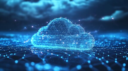 Cloud computing technology abstract background digital network innovation concept future 3d render