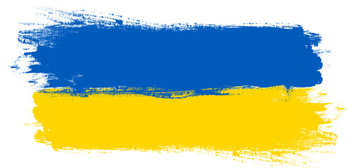 Abstract Brush Stroke Texture Featuring the National Flag of Ukraine in Bright Blue and Yellow for Artistic and Patriotic Themes
