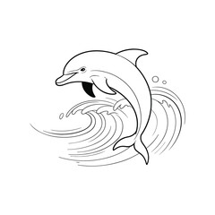 Obraz premium Playful dolphin leaping through ocean waves water