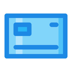 payment card blue filled color icon.
